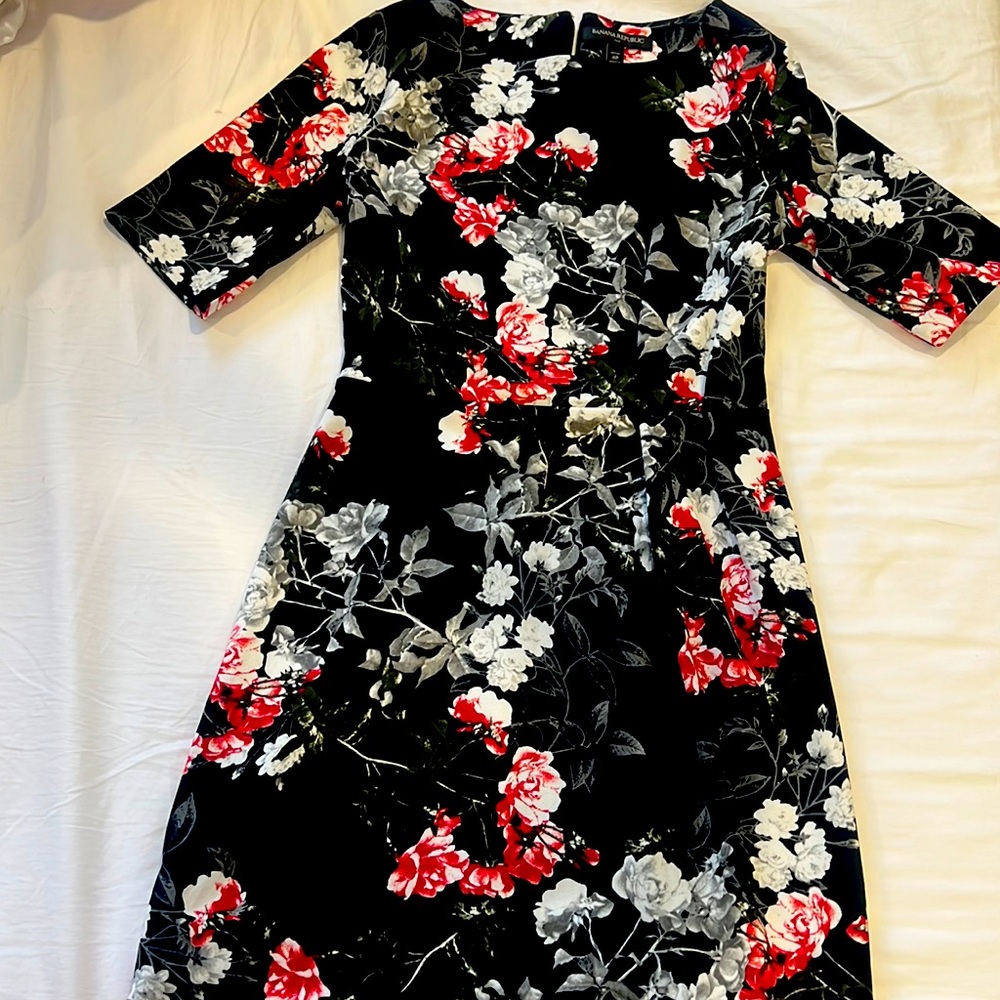 Black floral dress from banana republic